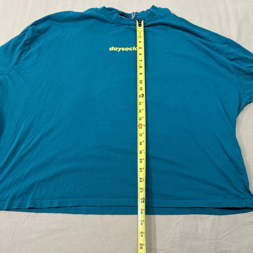 T-shirt ASOS Daysocial unisex 3XL oversize con stampa grafica logo blu - Foto 5 di 6