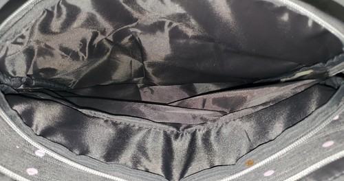 Banana Fish Studio Diaper Bag Easy Clean Gray Pink Polka Dots Double Handles EUC - Picture 8 of 9