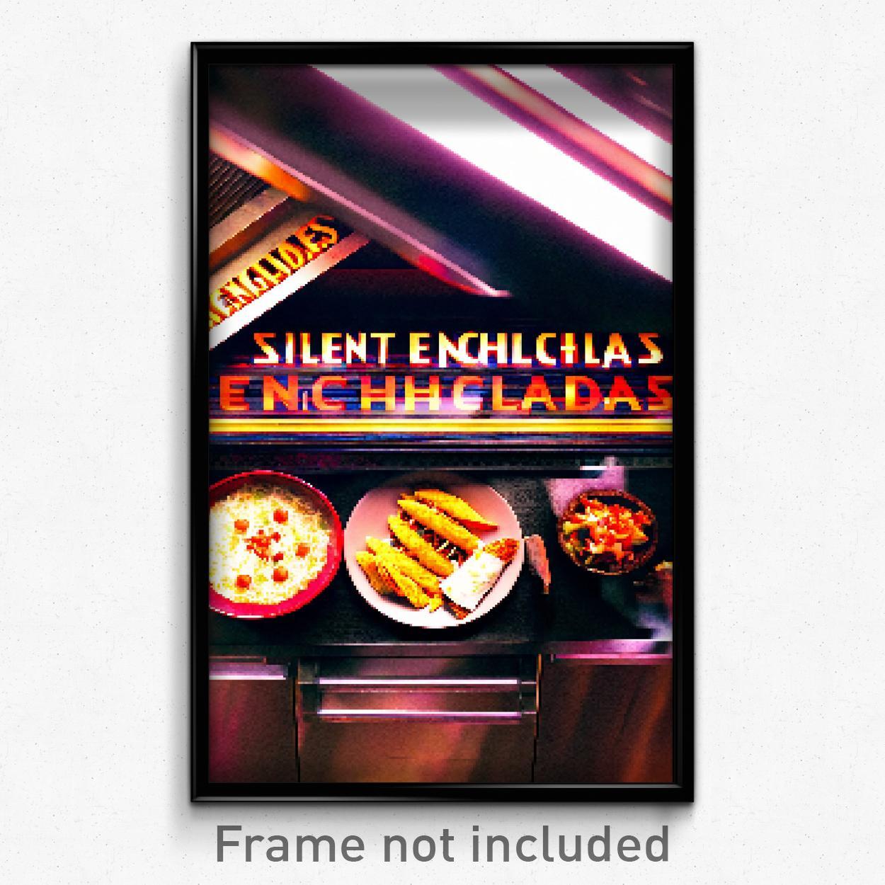 8-Bit Silent Enchiladas Pixel Art Psychedelic Video Game Poster