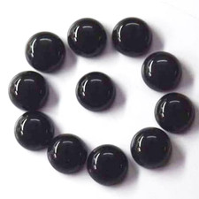 Black Onyx Gemstone 2mm Round Cabochon Natural Calibrated - 5 Pieces