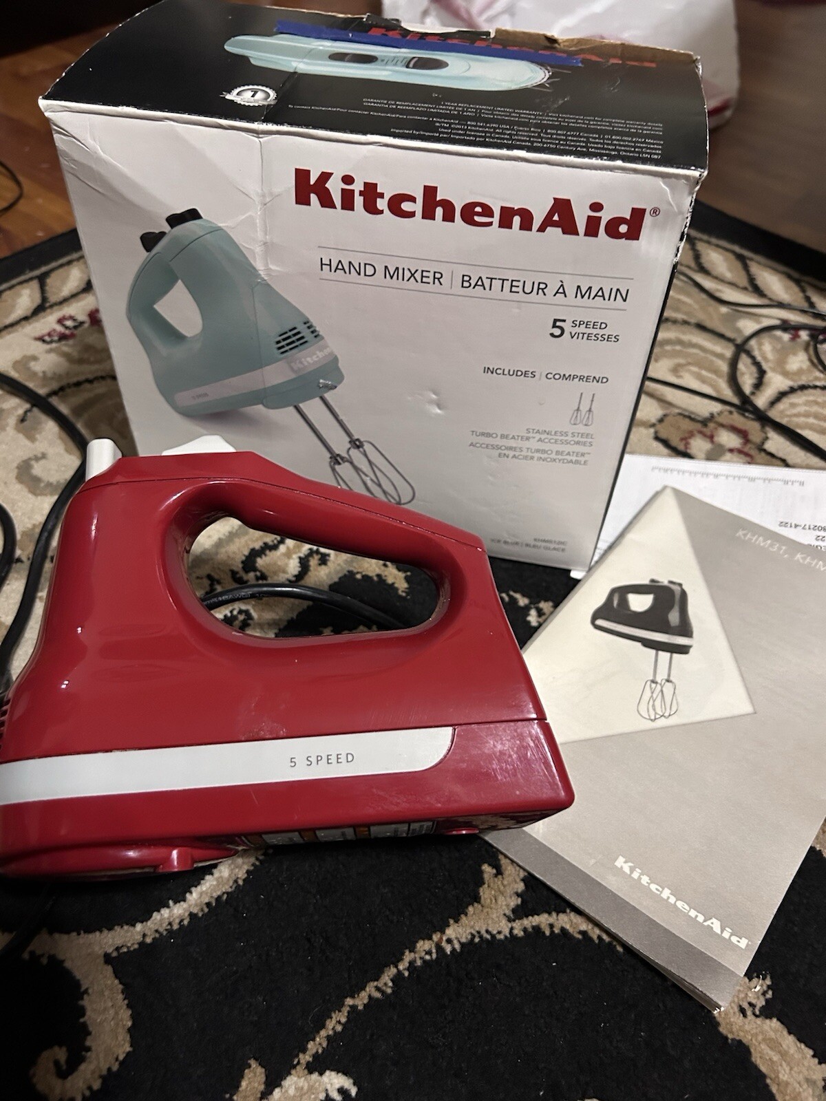 KitchenAid 5-Speed Hand Mixer Empire Red