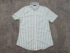 Asos Design Button Up Shirt Mens Medium White Vertical Stripes Casual