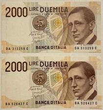 2000 lire 03.10.1990 GUGLIELMO MARCONI 2 BANKNOTES ITALIAN REPUBLIC