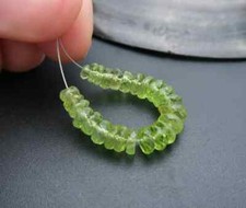 3-4MM Natural Green Peridot Faceted Rondelles Shape AAA Gemstone 3" Beads