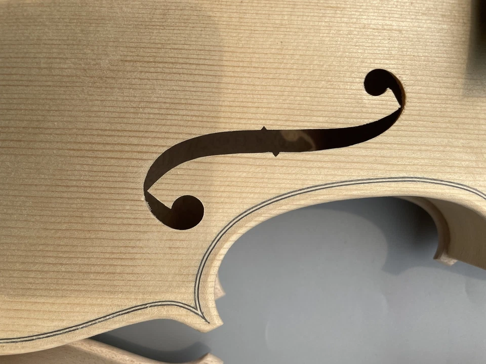 5 string Violin 4/4 Flame Maple Back Spruce Wood Top Handmade Violin Unfinished - Image 4 of 4