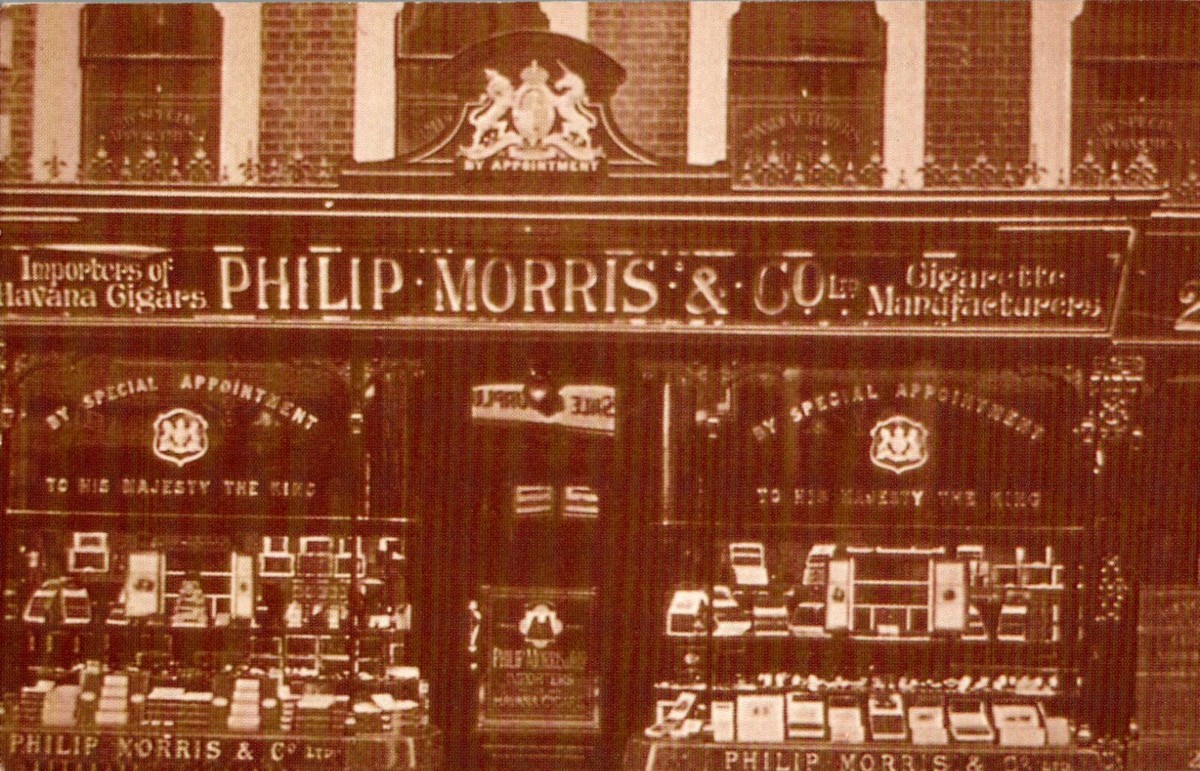 morris tobacco store Philip Morris Tobacconist Shop, London, England reprint Postcard