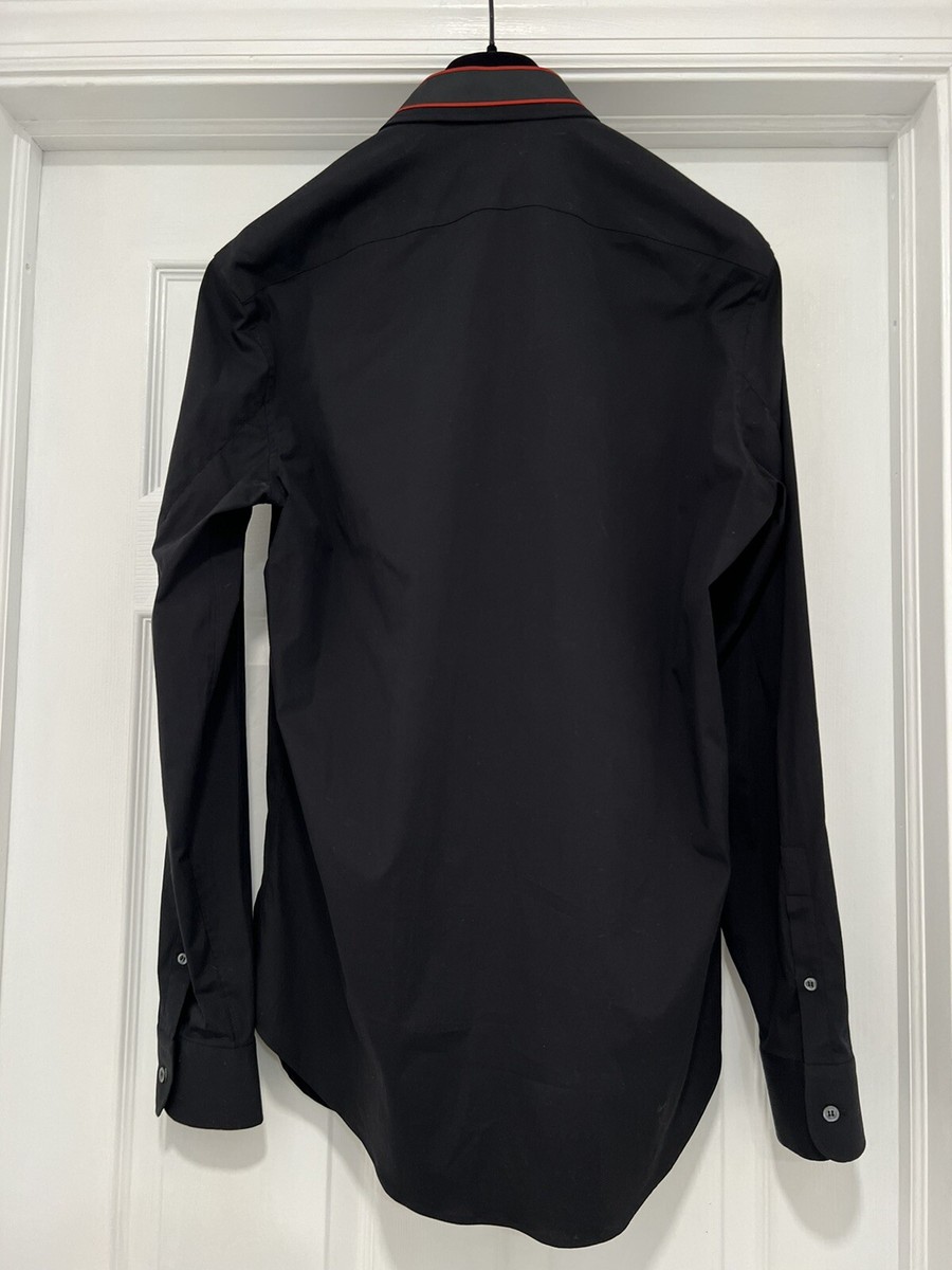 Alexander McQUEEN 813227J161G4135 関税送料込 Alexander McQueen Logo Collar Cotton Long-Sleeve Shirt | eBay