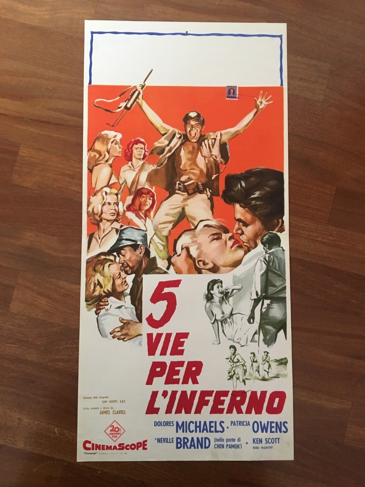 Locandina originale film Cinque vie per l'inferno (1959) - Regia di James Clavell