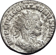 Gallienus & Valerian I 253AD Authentic Genuine Silver Ancient  Roman Coin i58991