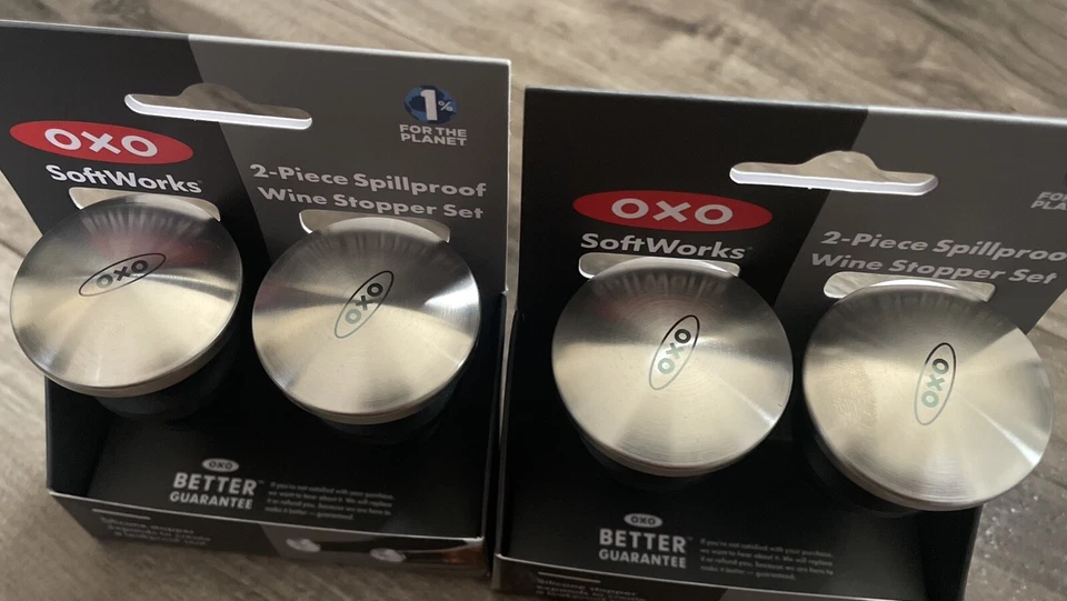 NUEVO (2) OXO Softworks 2 piezas tapones de silicona a prueba de derrames para botellas de vino Foto 4 de 4