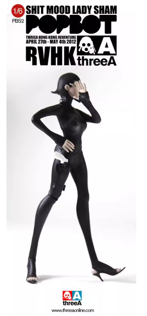 ThreeA 1/6 RVHK 香港会限定 Popbot SHIT MOOD ThreeA 3A TOYS POPBOT RVHK MOOD LADY SHAM Female Action
