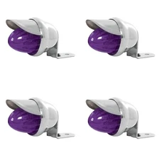 Custom Car Chevy Truck Chrome Outside Mini Marker Lights Purple Lens Hot Rod 4PC