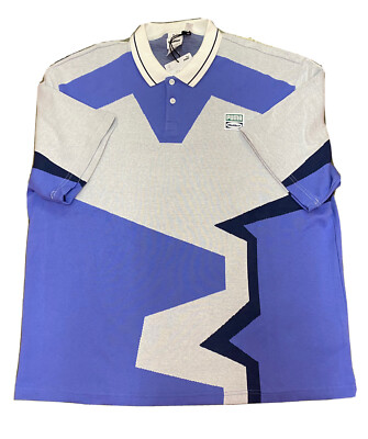 PUMA X BUTTER GOODS TWO-BUTTON POLO SHIRT WHITE-AOP 532441-02 SIZE L NEW CASUAL