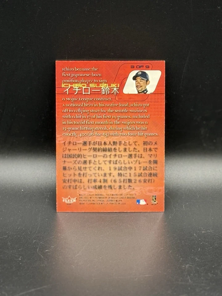 2001 Fleer FANFEST - ICHIRO SUZUKI - MLB All Star Game Rookie Card #3 - RC - Image 2 of 2