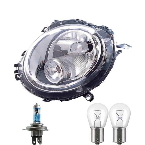 Halogen Scheinwerfer Links H4 Chrom FüR Mini Mini Cabriolet Clubman Inkl. Lampen-image