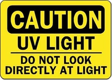 Caution UV Light OSHA Safety  Sign Decal Sticker