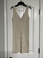 Vero Moda Women V-Neck BODYCON FITTED STRETCH SWEATER Mini Dress Small EUC