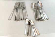 32 Piece Cutlery Set 20 Spoons + 12 Forks Silver Plated Christophe OC