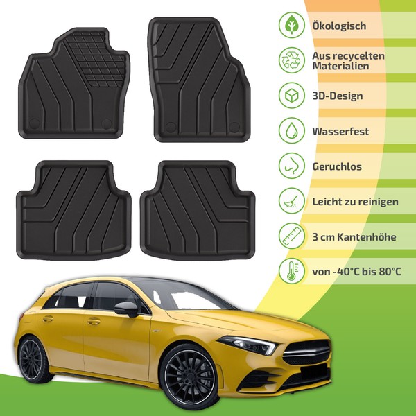 GummifußMatten Fussmatten Eco Friendly FüR Mercedes A-Klasse W177 Ab 2018-image