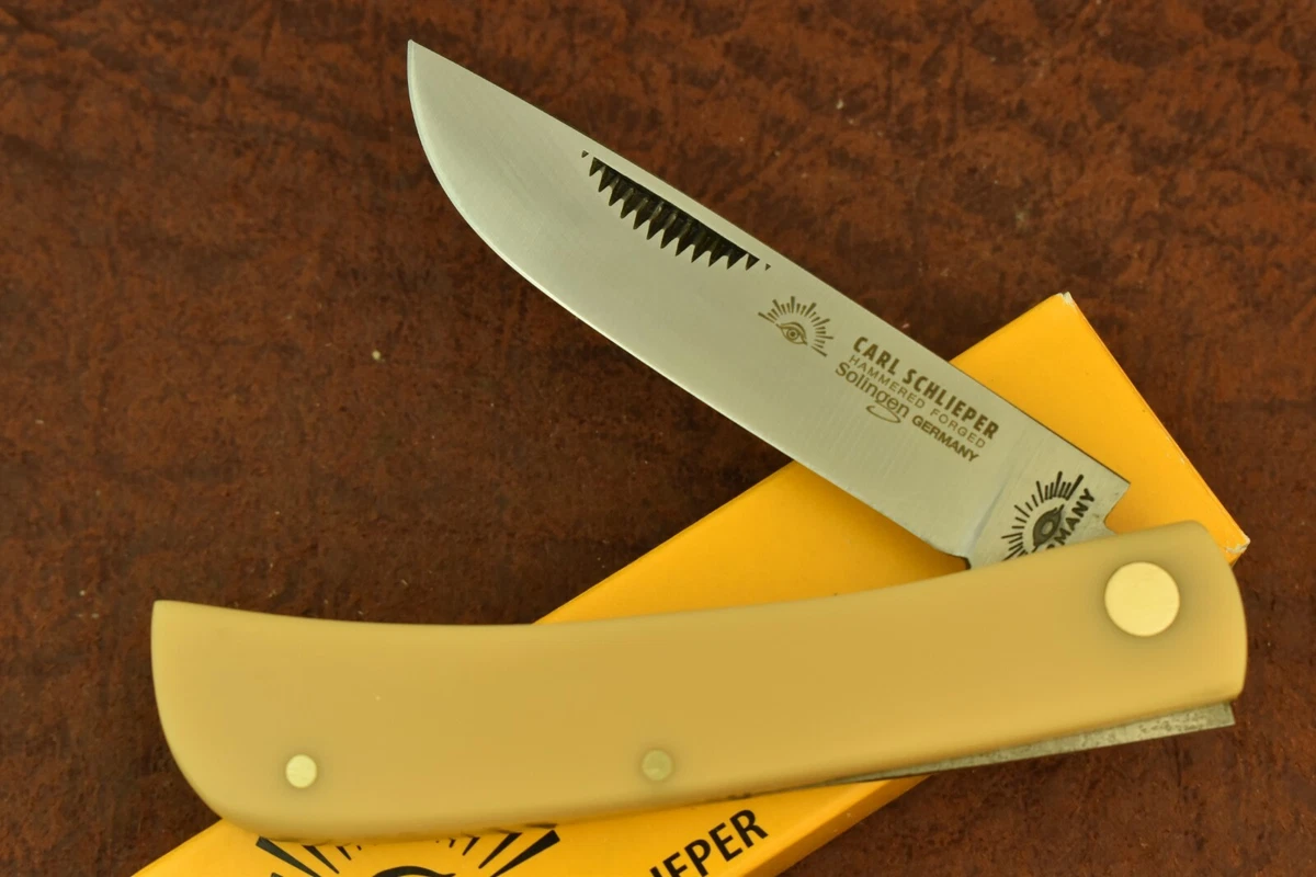 GERMAN EYE BRAND CARL SCHLIEPER YELLOW SODBUSTER KNIFE 99JRY