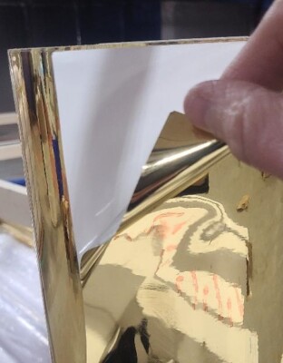 Gold Gloss Metallic Chrome Metallized Printable Self-Adhesive Mirrored Polyester