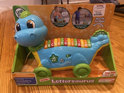 Leap Frog Dinosaur Lettersaurus Alphabet Learning Pull Toy Learning Baby Toy  