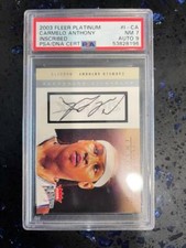 2003-04 Carmelo Anthony Auto Fleer Platinum Inscribed Rookie #8/15 🔥 PSA Pop 1