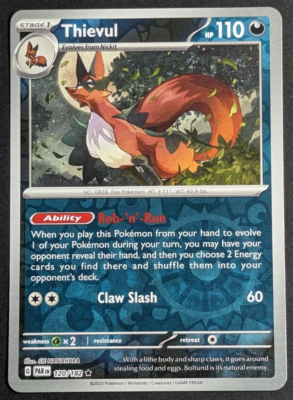 Thievul Reverse Holo NM 120/182 Paradox Rift Pokemon Card | eBay