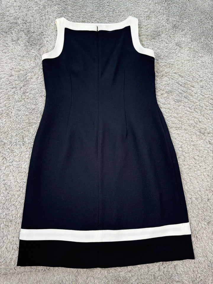 Amanda Smith Dress Womens 12P Petite Black Sleeveless Ruffle Pleated Sheath Vtg - Image 2 of 4