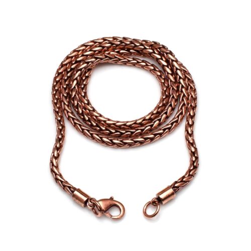 Pure Copper Bead Chain With Hook or Lobster Clasp, Solid High Finished - Picture 1 of 4