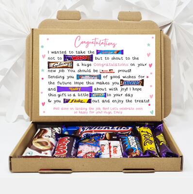 Herzlichen Glückwunsch zum neuen Job Leckerli Box Briefkasten Geschenk Karriere Feier Gedicht