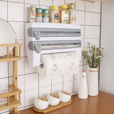 Cling Film and Kitchen Foil Dispenser Paper Towel Roll Holder Wall Mounted Rack