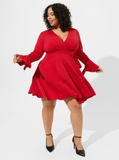 Torrid Mini Knit Tiered Dress Red NWT New 2X