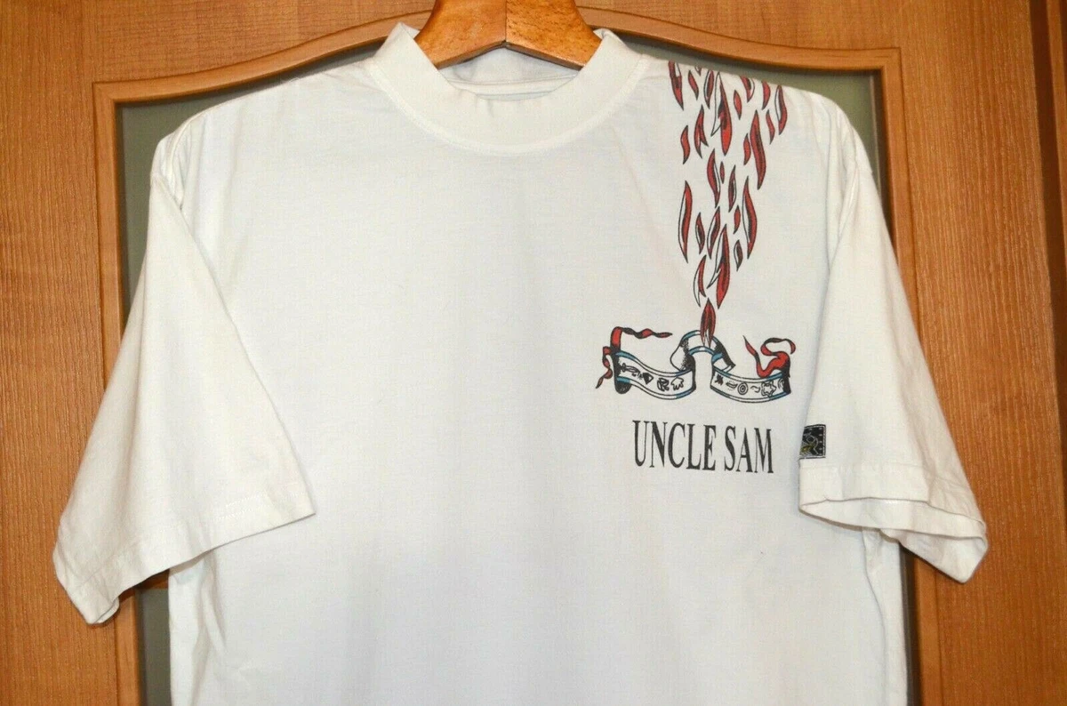 VINTAGE UNCLE SAM SPORTSWEAR DRAGON PRINT WHITE T SHIRT SIZE M DNK