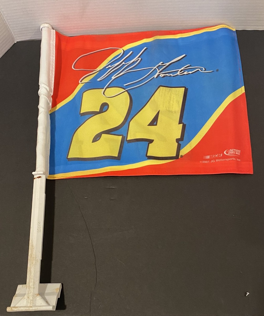 Jeff Gordon #24 Vintage Nascar Window Car Flag Banner 11 x 14 1/2
