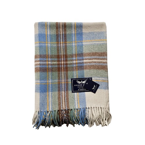 Original Scottish Wool Large Blanket Rug Tweed Tartan Blanket Check Travel Throw - Picture 33 of 70