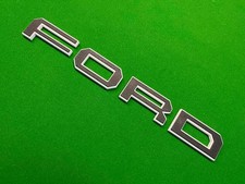 ford badges emblems letters grill 3d raptor style black over white set of 4