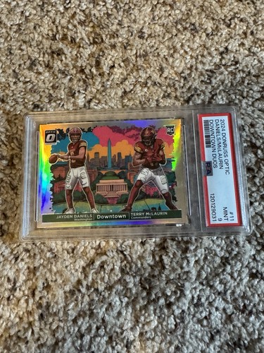 Jayden Daniels / Terry McLaurin #11 2024 Panini Donruss Optic Downtown Duos card