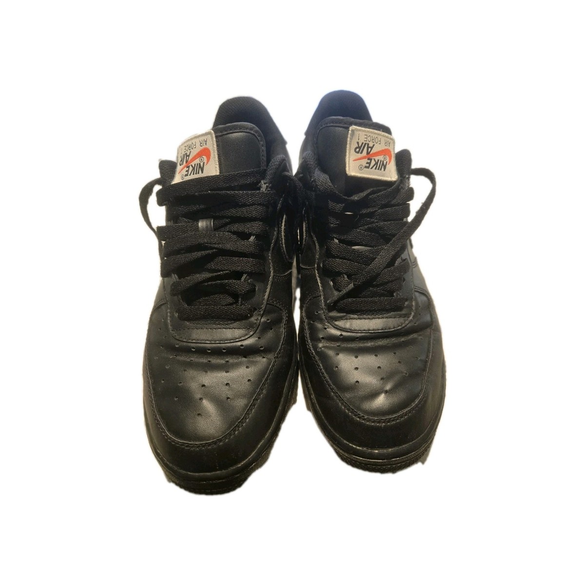 Nike Black Low-Top Athletic Shoes with Swoosh AIR FORCE 1 `07 - BLACK / WHITE – lapstoneandhammer.com main image 3