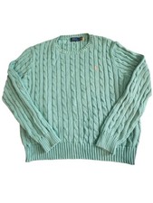 Polo Ralph Lauren Kids Cable-Knit Cotton Sweater Mint Green Youth XL