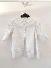 Entzückendes antikes Taufkleid Baby Jäckchen Weiß Lochstickerei Vintage um 1900