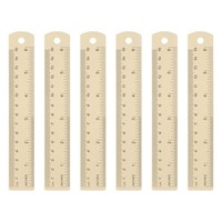 6 StüCk Gerade Lineale 15Cm Metrisch Sae Aluminium Lineale Mit Loch Beige