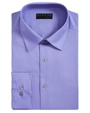 Alfani Men's Slim Fit Easy Care Dress Shirt Size 14-14.5 32/33 Purple 60