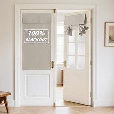 RYB HOME 100 Blackout Linen Door Window 26"W x 40"L Pack of 1 , Sand