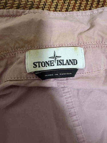 Stone Island Men's Pink Full Zip Cotton Canvas Jacket Compass Logo Patch M image 10