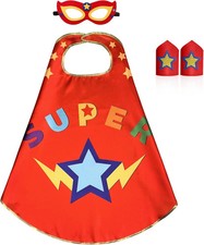 Star Superhero-Cape and Mask for Kids, Super-Hero-Costumes for Girls Boys Dress