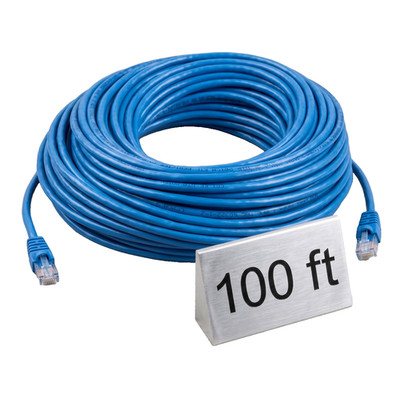 Monoprice 100ft Cat5e Ethernet Patch Cable 350MHz UTP Blue - Open Package - New
