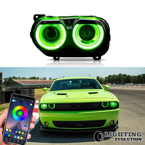 Faros LED RGB para Dodge Challenger R/T SRT Hellcat SXT SE 2015 2016-2022 - Imagen 12 de 19