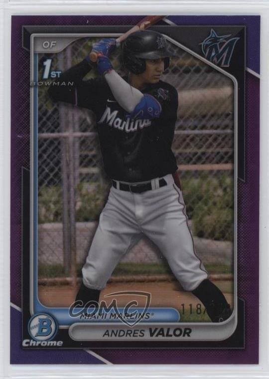 2024 Bowman Chrome Prospects Purple Refractor 118/250 Andres Valor #BCP-196 5i3