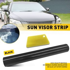 Gloss Black 1500mm x 250mm Sun Strip Universal Car Van Visor Windscreen Sunstrip